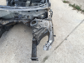 Front left quarter of Audi A4 B9 17-25 on the body, graphite, dented threshold, dent on the pillar
