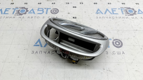 Emblem badge of the Hyundai Ioniq 17-19 trunk door under the camera, with a handle, a fragment of the button cover is missing
