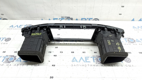 The front panel center trim with air vents for the Hyundai Ioniq 17-19 is black with chrome and beige insert, the mount is cracked