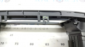 The front panel center trim with air vents for the Hyundai Ioniq 17-19 is black with chrome and beige insert, the mount is cracked