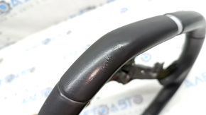 Naked steering wheel Hyundai Ioniq 17-19 black leather, scratches, cracked leather