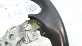 Naked steering wheel Hyundai Ioniq 17-19 black leather, scratches, cracked leather