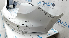 Bare rear bumper, upper part, Audi Q3 83A 19-24, for parking sensors without Park Assist, S-Line, white, scratches, dents, pressed, broken fasteners