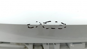 Bare rear bumper, upper part, Audi Q3 83A 19-24, for parking sensors without Park Assist, S-Line, white, scratches, dents, pressed, broken fasteners