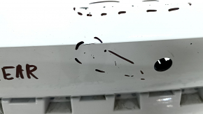 Bare rear bumper, upper part, Audi Q3 83A 19-24, for parking sensors without Park Assist, S-Line, white, scratches, dents, pressed, broken fasteners