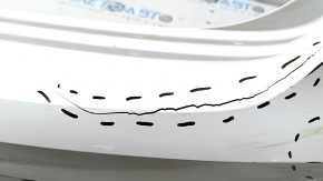 Bare rear bumper, upper part, Audi Q3 83A 19-24, for parking sensors without Park Assist, S-Line, white, scratches, dents, pressed, broken fasteners