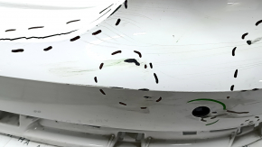 Bare rear bumper, upper part, Audi Q3 83A 19-24, for parking sensors without Park Assist, S-Line, white, scratches, dents, pressed, broken fasteners