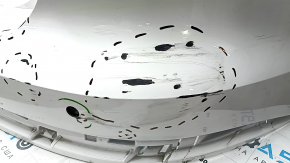 Bare rear bumper, upper part, Audi Q3 83A 19-24, for parking sensors without Park Assist, S-Line, white, scratches, dents, pressed, broken fasteners