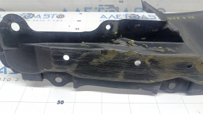 The left side engine protection of Toyota Prius 50 16-18 is worn, torn, and dented