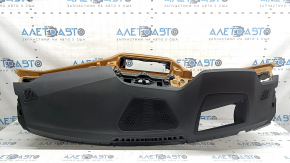 Torpedo front panel with AIRBAG BMW 3 G20 19-21 black with brown COGNAC for projection, with speaker grille