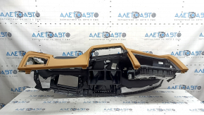 Torpedo front panel with AIRBAG BMW 3 G20 19-21 black with brown COGNAC for projection, with speaker grille