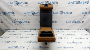 Rear seat backrest, 2nd row, central, BMW 3 G20 19-21, brown COGNAC leather, with armrest, dents