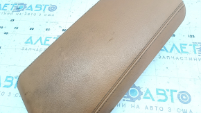 Armrest of the center console BMW 3 G20 19-21 brown leather COGNAC with stitching, dry-cleanable