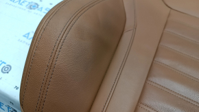BMW 3 G20 19-21 driver's seat back upholstery, brown COGNAC leather, heated, dry-cleanable, worn
