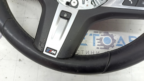 Naked steering wheel BMW 3 G20 19-26 black leather with heating, M Sport, with buttons, paddles, paddles, wiring and vibration motor, dry-cleanable, worn