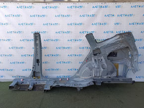 Quarter wing rear right Toyota Prius V 12-17 sawed off with the central pillar, green, after repair, pokes