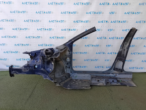 Front right quarter of VW Jetta 11-18 USA sawed off with central pillar, blue, pokes