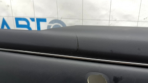 Door trim, front right card, Ford Mustang Mach-E 21-26, black, black leather insert, black leather armrest, with handle, scratches, cut on leather, worn leather, dented, whitened plastic