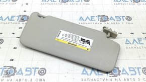 Left visor Mercedes C-class W205 15-21 gray, without hook, dented, crack in fastening