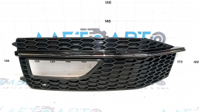 Left front bumper grille for Audi A4 B8 13-16 S-line, double chrome molding