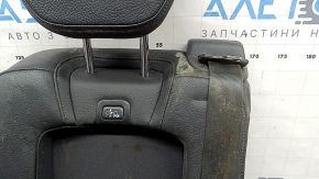 Rear seat backrest (2nd row) center Volvo XC90 16-25 black leather, with belt, armrest, upper frame and headrest, dry-cleanable