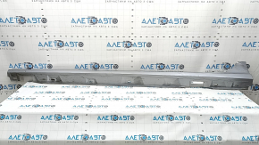 Left threshold Audi A6 C7 16-16 rest, silver, dented, cracks, scratches