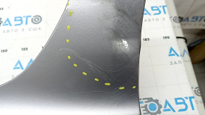 Left threshold Audi A6 C7 16-16 rest, silver, dented, cracks, scratches