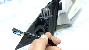 Right side mirror assembly for Audi A6 C7 12-18 14+2 pins, heated, for auto storage, BSM, turn signal, auto-dimming, silver