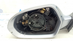 Left side mirror assembly for Audi A6 C7 12-18 14+2 pins, for auto storage, BSM, turn signal, auto-dimming, silver, without mirror element, broken housing