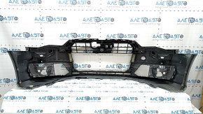 Bare front bumper Audi A6 C7 16-16 rest, for parking sensors, silver, in film, cracks, dents, scratches, broken grilles and fasteners