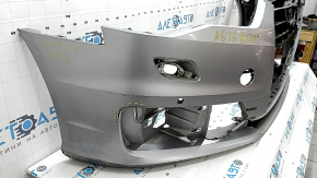 Bare front bumper Audi A6 C7 16-16 rest, for parking sensors, silver, in film, cracks, dents, scratches, broken grilles and fasteners