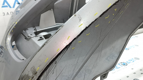 Bare front bumper Audi A6 C7 16-16 rest, for parking sensors, silver, in film, cracks, dents, scratches, broken grilles and fasteners