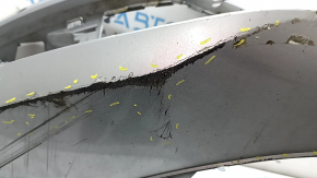 Bare front bumper Audi A6 C7 16-16 rest, for parking sensors, silver, in film, cracks, dents, scratches, broken grilles and fasteners