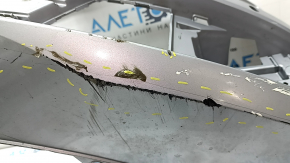 Bare front bumper Audi A6 C7 16-16 rest, for parking sensors, silver, in film, cracks, dents, scratches, broken grilles and fasteners