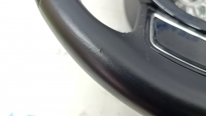 Bare steering wheel Audi A6 C7 12-18 black leather, with paddle shifters, heated, with overlay, without buttons and paddle shifters, worn