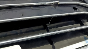 Radiator grille assembly for Audi A6 C7 16-18 rest, black gloss, chrome moldings, without emblems, for parking sensors, cracked, dented