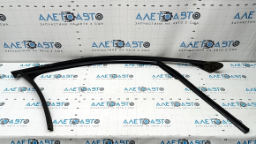 Upper door molding, front right, Audi A6 C7 12-18, gloss black, with glass seal, scratches