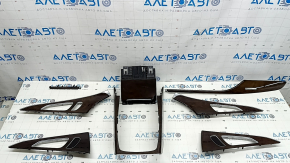 Set of interior trim panels for Audi A6 C7 12-18, wood grain, gray-brown, driver's memory, "quattro", scratches