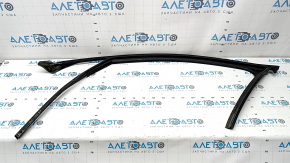 Upper door molding, front left, Audi A6 C7 12-18, black, with glass seal, curved molding