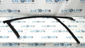 Upper door molding, front left, Audi A6 C7 12-18, black, with glass seal, curved molding