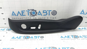 The driver's seat control cover for the Audi A6 C7 12-18 is black, with scratches and a crack in the mount