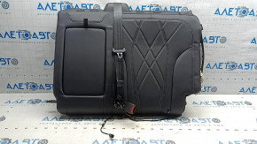 Rear seat backrest, 2nd row, left, Ford Mustang Mach-E 21-26, with airbag, black leather, gray and black stitching, heated, with belt and latch, worn