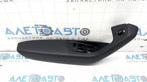 Front left door armrest for Audi A6 C7 12-18, black leather, with overlay