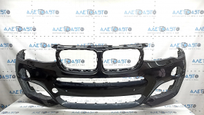 Bare front bumper BMW X3 F25 15-17 M-Sport, black 475, scratches, scuffs, dent