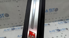 Outer front right door sill plate for Audi Q5 80A 18-25, black with chrome and backlight, S-Line, scratches, broken wire, broken mount