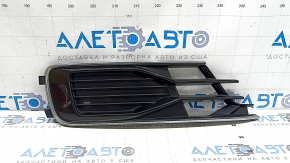 Right front bumper grille Audi A6 C7 16-16 type 2 rest, gloss with chrome insert, sand