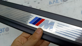 Outer front left door sill trim BMW X3 F25 11-17 black with chrome insert, M-Sport, scratches on chrome