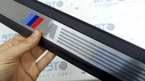 Outer front left door sill trim BMW X3 F25 11-17 black with chrome insert, M-Sport, scratches on chrome