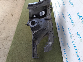 The front left quarter of the Audi A4 B9 17-25 is sawn off, graphite, the threshold is dented, there is a dent on the pillar