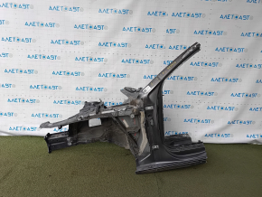The front left quarter of the Audi A4 B9 17-25 is sawn off, graphite, the threshold is dented, there is a dent on the pillar
